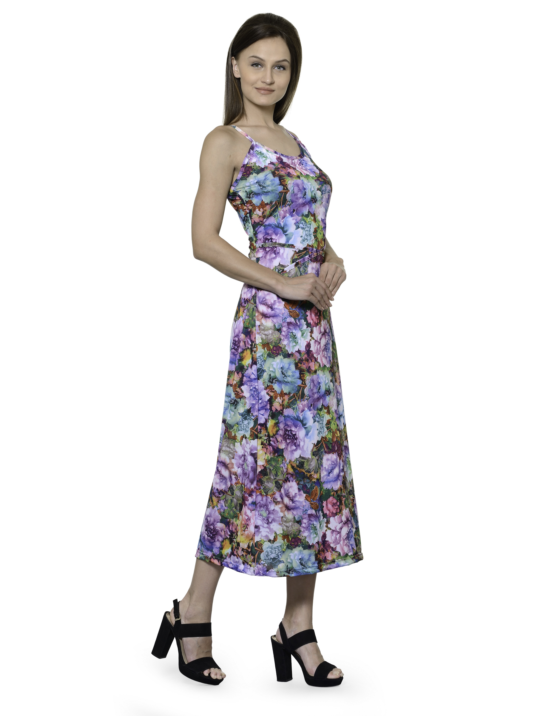 Spagetti style printed maxi dress